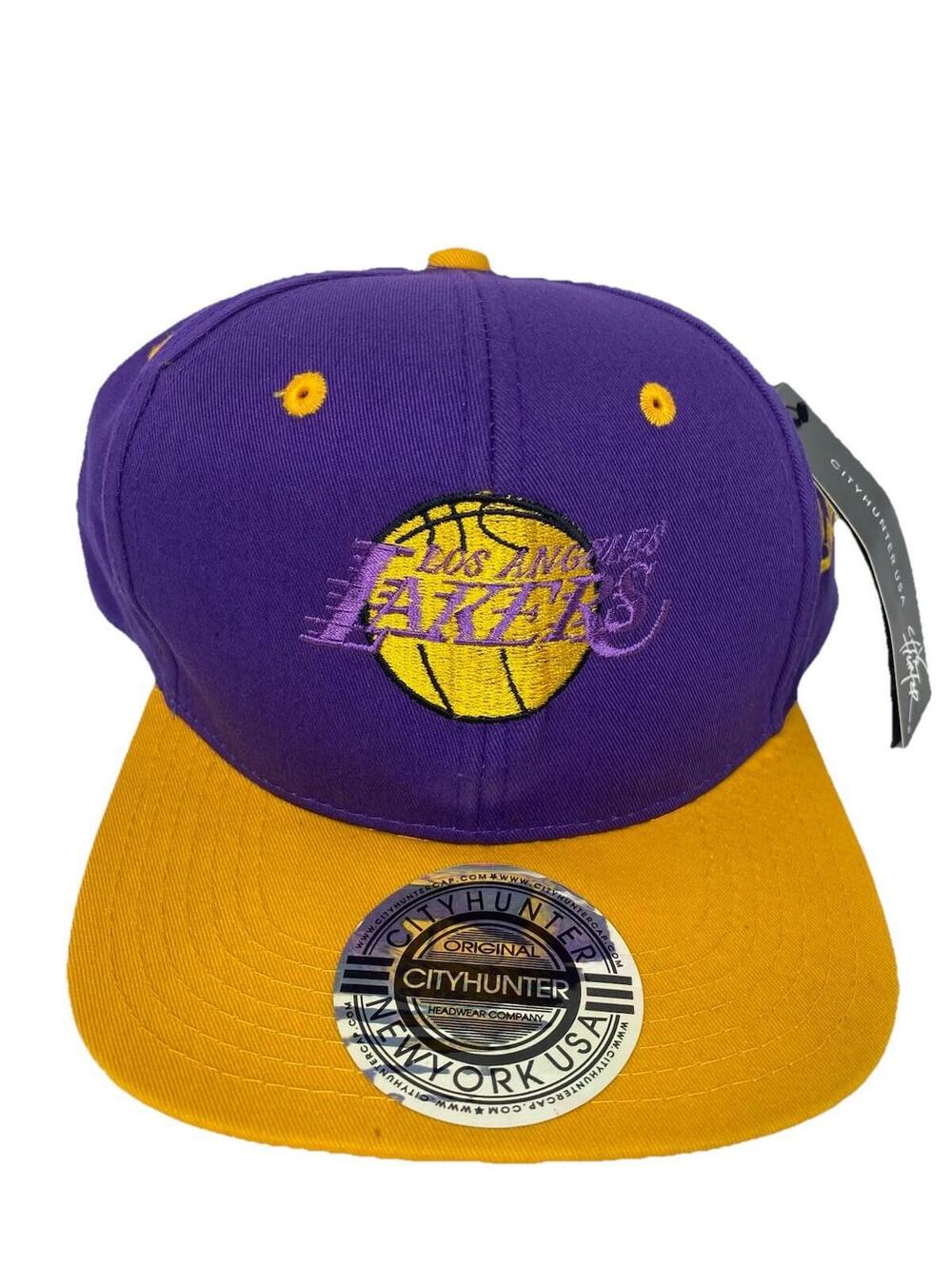 Los Angeles Lakers Embroidered Logo & Underbrim Snapback Hat NOS CityHunter